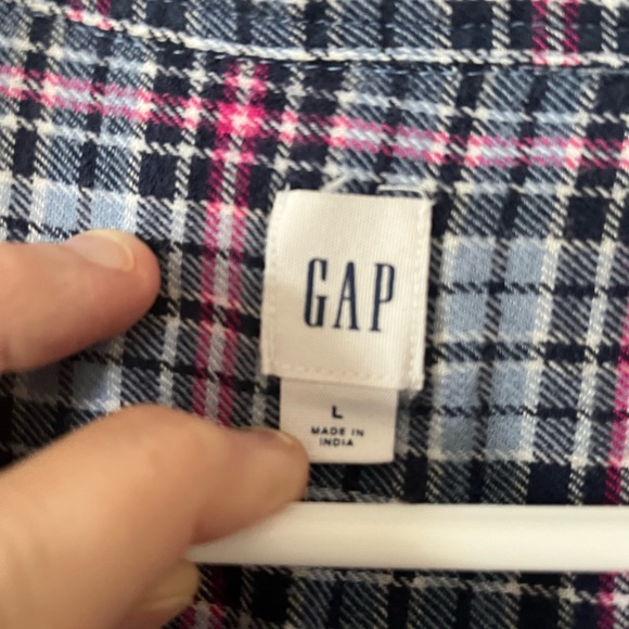 Women’s Gap Long Sleeve Light Weight Plaid Flannel Popover, Large - Picture 4 of 4